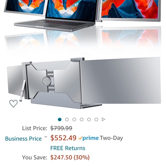 FQQ 15" Triple Portable Monitor, 1080P FHD Laptop Screen Extender - Picture 6 of 6